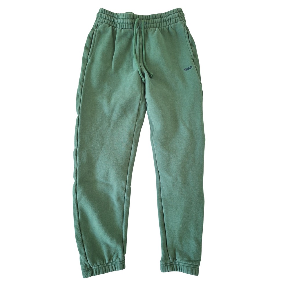 TNA Aritzia Cozy Fleece Boyfriend Fit Sweatpants Green XS Joggers